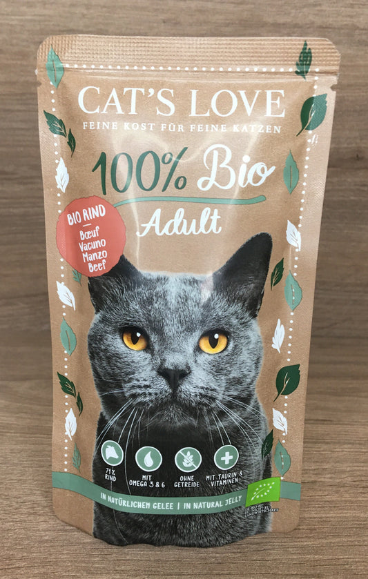 PATEE POUR CHAT - CAT'S LOVE ADULT - BIO BOEUF